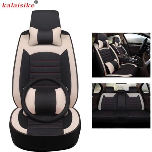 Kalaisike universal Flax car seat covers for Opel all model astra j insignia vectra c b corsa d c meriva zafira a antara mokka