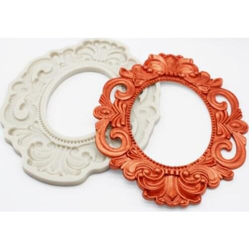 Vintage photo frame silicone buy mold DIY fondant cake mold chocolate fudge dry Pez mold baking utensils