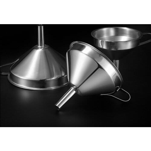11/13/15cm Kitchen Stainless Steel Funnel Filling Funnel Seperatory Oil Beer Coffee Water Flask Soup Thicker Funnel Tools