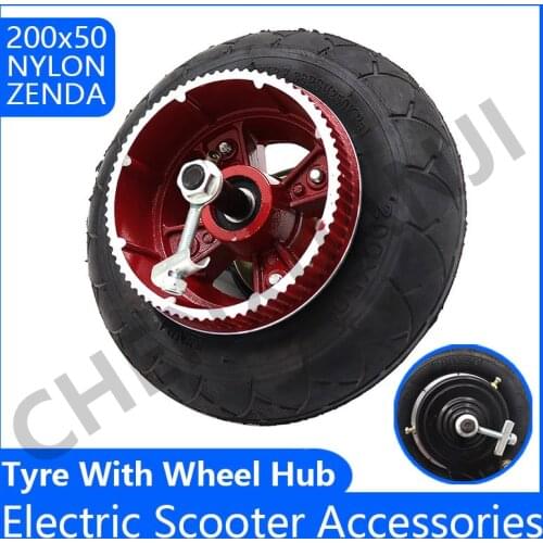 ZENDA 200X50 Wheels With Drive Gear Aluminium Alloy Wheel Tire 200*50 Electric Scooter Tyre With Wheel Hub
