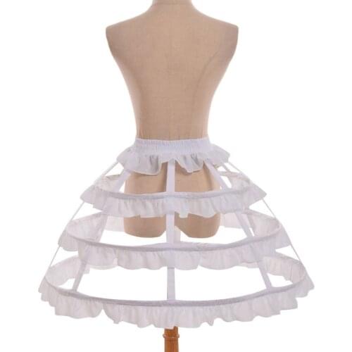 2021 New Women Girls Lolita Hollow Lotus Leaf Lace Bird Cage Fish Bone Skirt Cosplay Dress Skirt Petticoat Bride Wedding Dress