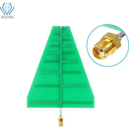 1.35GHz-9.5GHz 8x10cm UWB Ultra Wideband Log Periodic Antenna 5-6db 15W SMA female