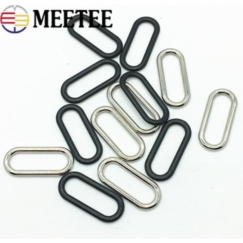 20/50pcs Meetee 21mm Zinc Alloy O Oval Ring Buckle Adjusting Hardware Bags Buckles DIY Waistband Garment Sewing Dec Accessories