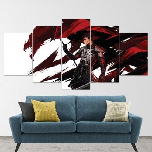 5 Piece Wall Art Canvas Anime Figure Picture Dragon Hunter Posters And Prints Modern Home Living Room Decoration Paintings
