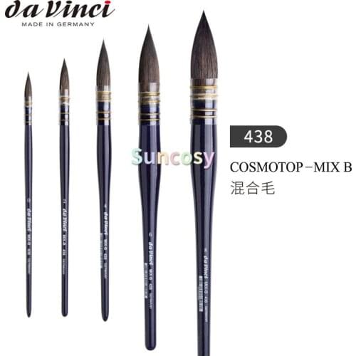 Da Vinci Watercolor Series 438 CosmoTop Mix-B Paint Brush, French quill shape, Synthetic/Natural Mix, Art supplies