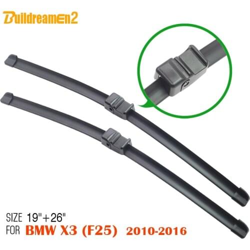 Buildreamen2 New Car Wiper Blades Windscreen Auto Soft Rubber Frameless Windshield For BMW X3 F25 2010-2016 1Pair