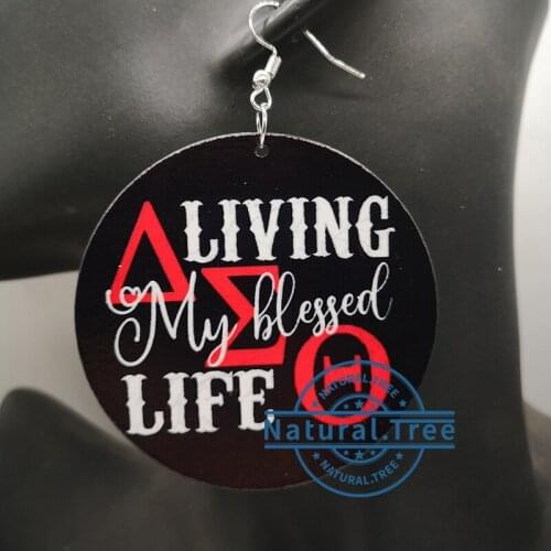 Free Shipping!Wooden Printing DST Earrings