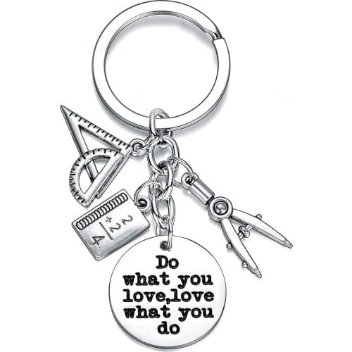 Designer Gifts, Compasses Triangle Ruler Architect Designer Keychain Backpack Pendant Accessories