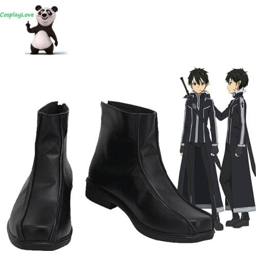 CosplayLove Sword Art Online Sodo Ato Onrain Extra Edition Kirigaya Kazuto Kirito Black Cosplay Shoes Long Boots Custom Made