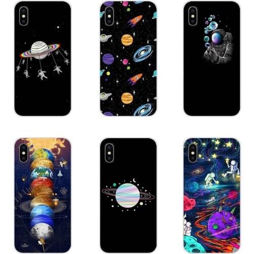 For Xiaomi Redmi 4A S2 Note 3 3S 4 4X 5 Plus 6 7 6A Pro Pocophone F1 Custom Phone Case Airship Astronaut Stars Series Moon Night