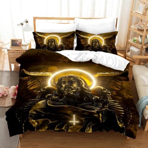 Bedding Set Jesus Christian Thank God Halleluja Duvet Cover Set with Comforter Queen King Twin Size Bedroom Decro Bed Freeship