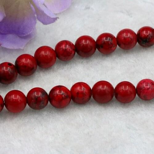 Red Turkey stone round loose beads 8mm 15" 2pc/lot DIY fit women accessory jewelry making bracelet&necklace gift
