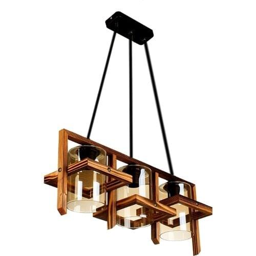 Ora Decor Akyaka 3'Lü Wood Chandelier