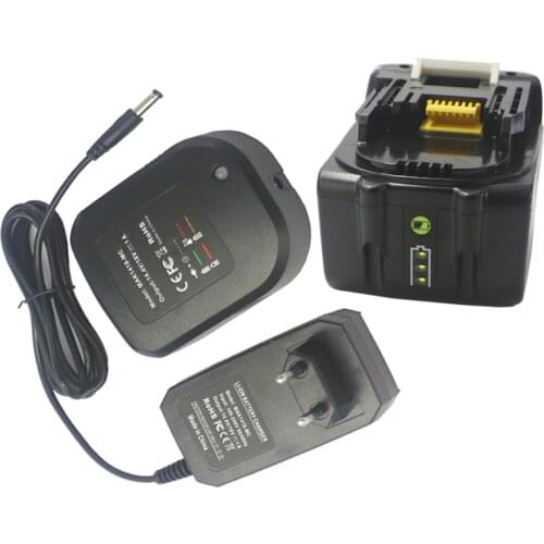 Dvisi 14.4V 18V mini li-ion battery charger for makita lithium battery BL1415 BL1420 BL1815 BL1830 light output 1A with 3000mAH li-ion battery for BL1430 BL1415 BL1420 BL1460 replacement battery power tool drill wrech