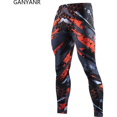 GANYANR Running Tights Men Leggings Compression Pants Gym Sportswear Fitness Sexy Basketball Yoga Football Training Track Long