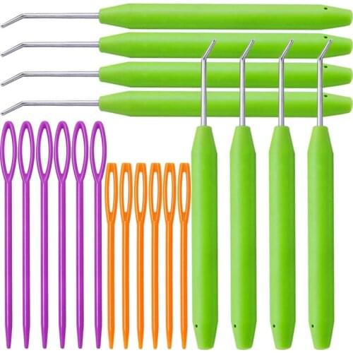 LMDZ Home Use Sewing Tool Set Crochet Loom Hooks Colorful Plastic Sewing Needles For Stitches Knitting Craft Crochet