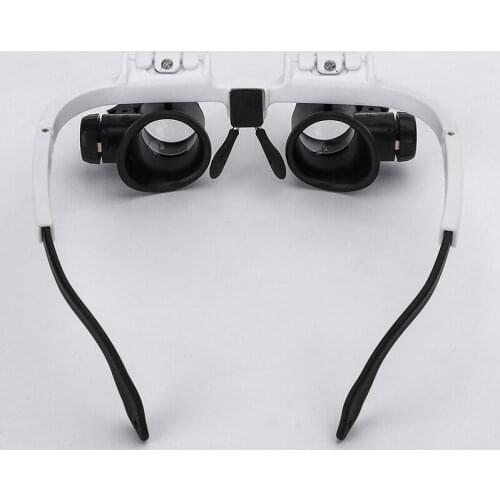 Head Mounted Glasses Magnifier With LED Light Magnifying Glass Led Lupa For Watchmaker Jewelry Optical Len Glass Magnifier Loupe