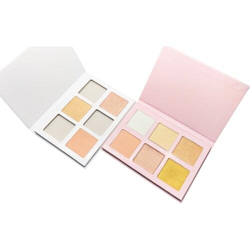 DIY 6 Colors Highlighter Palette Private Label Wholesale Shimmer Hilighter Custom Color Boost Luster Face Easy To Wear No Logo