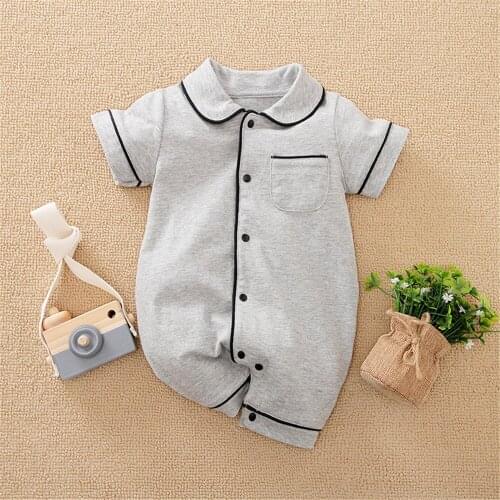 Prowow Casual Baby Sleepwear Summer Newborn Rompers For Babies Costume Breathable Infants Jumpsuit Solid Newborn Male Bobysuit