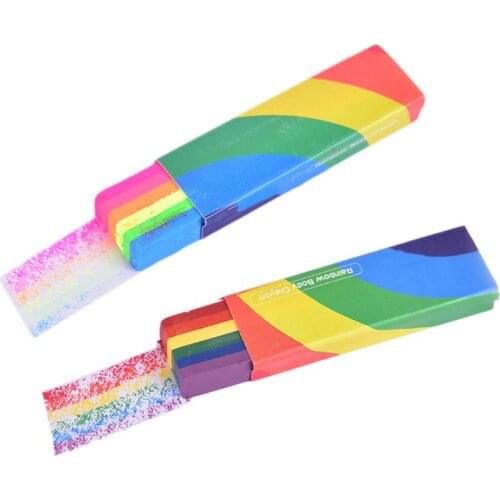 Rainbow Face Paint Stick Body Tattoo Colored Pigment Pen Fluorescent Crayon Washable Adult Kid Party Favors Makeup Cosmetic C1FF