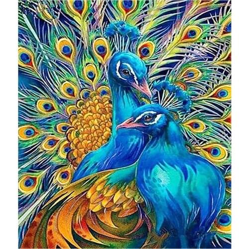 Blue Peacocks Diamond Painting Oil Animal Round Full Drill Nouveaute DIY Mosaic Embroidery 5D Cross Stitch Home Decor Gifts