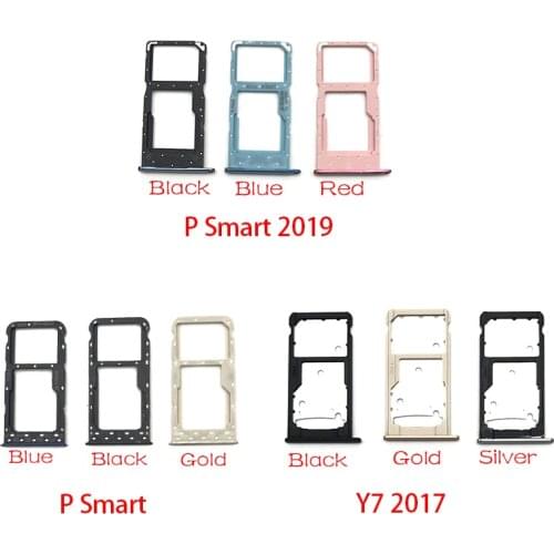 SIM Card Slot SD Card Tray Holder Adapter For Huawei Y7 Y6 Pro 2017 P Smart 2019