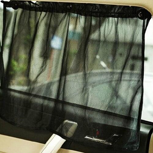 1 Pair Sun Shade UV Protection Curtain Car Interior Curtain Mesh Curtain Shading Design Cloth Anti-UV for Decor