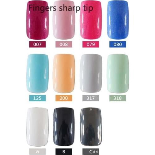 2020 20pcs/set Super Long Fasle Nail Tips Candy Flat Fake Nails Full Wrap for Simple Lady 11 paragraph choose