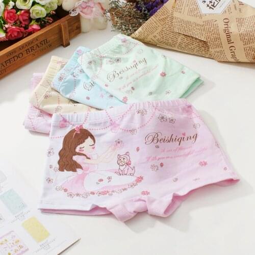 New arrived Girls Underwear Free Shipping Fashion Kids cotton character children short boxer panties 4pcs/lot 2-8year