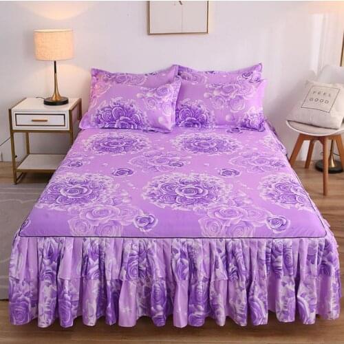 Bedroom Decoration Bed Skirt Textile Bed Sheet + Pillowcase Household Bedding Multiple Large Size Mattress Bed Bedspread F0239