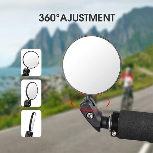 One Pair Bike Rearview Mirror Bicycle Accessories Cycling Road Mountain Bike Handlebar Wide Angle Rear 360 Rotate View Mirrors