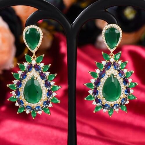 High Quality Noble Trendy Vintage Angel tears Drop Pendant Earrings for Women Girl Bridal Wedding Party Show Earring Jewelry