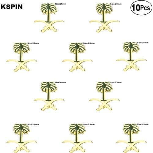 Green Coconut Tree Lapel Pin Flag badge Brooch Pins Badges 10Pcs a Lot