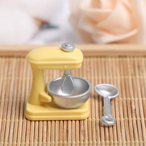 1:12 DIY Doll House Miniatures Accessories Dollhouse Simulation Wooden Mixer Model Toy Dollhouse Mini Blender Kitchen Decoration