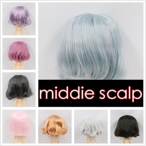 1/8 bjd factory blyth middie doll 20cm scalp and dome, only wig, short hair scalp for middie doll, not for blyth doll