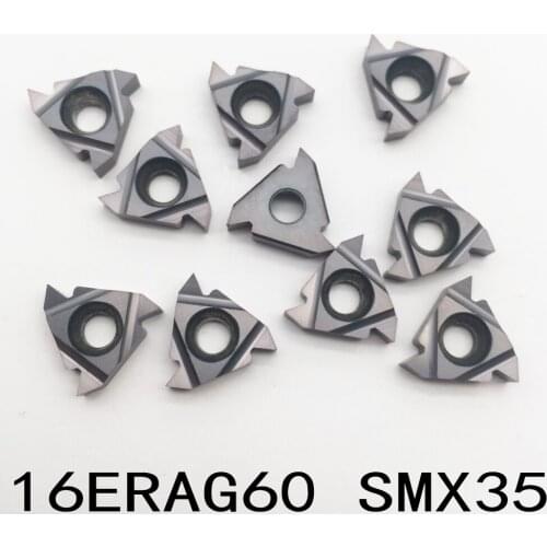 10pcs 16ER AG60 SMX30 SMX35 60degrees Carbide thread insert for Steel, stainless steel blade High cost performance