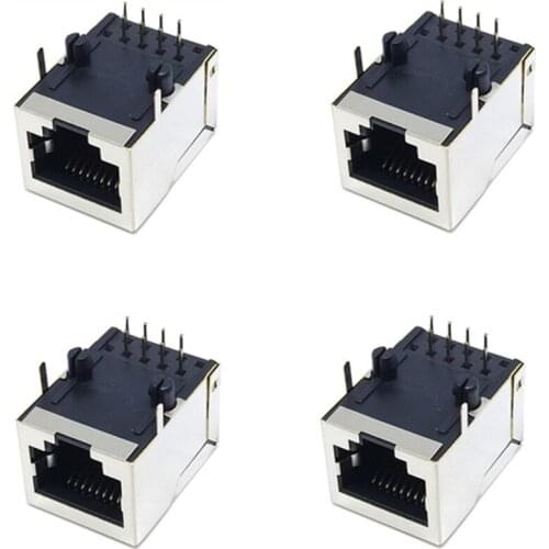 10Pcs Sample 59 Series 21.3mm Copper Female RJ45 Ethernet PCB Modular Terminal Socket Connector For RJ45 Plug Jack