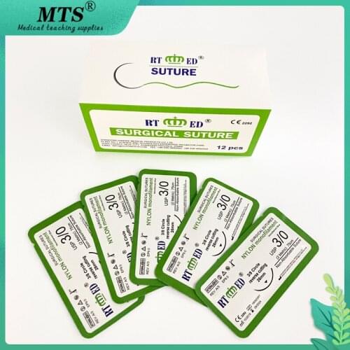 12 Pcs/box surgical thread suture needle for medical surgical suture pad suture surgical set Suture kit materials for teaching