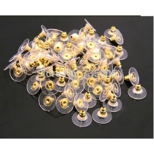 500Pcs/Lot Free shipping! High-quality Rarring Finding 11X6MM Gold-plated Earring Back Stoppers Plastic Ear Post Nut