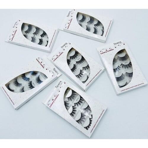 5D Natural Curling Colourful Cross Strip False Eye Lashes 5 Pair Soft Hand Made Reusable Lash Eyelash Halloween Eyelashes