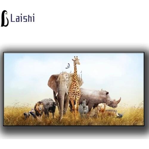 Diamond Painting 5d Full Drill Diamond Embroidery Zoo Animal Art Elephant Lion Etc large Decoration Room For Christmas Gift