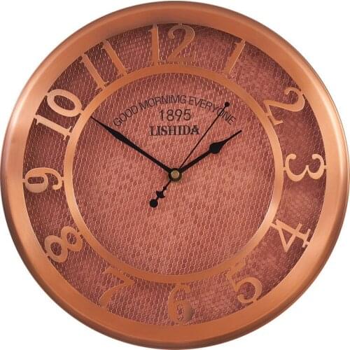 American Gold Wall Clocks Home Decor Metal Antique Living Room Wall Clock Creative Horloge Murale Design Moderne Reloj De Pared