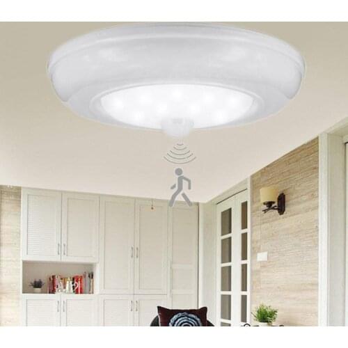 Wireless Motion Sensor Ceiling Light Battery Operated Sensing Activated LED Lamp Entrance Closet Stairs Hallway Garage Bathroom