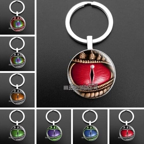 Eye Ball Keychain High Quality Dragon Eye Glass Cabochon Key Ring Cool Key Holder for Men Wholesale