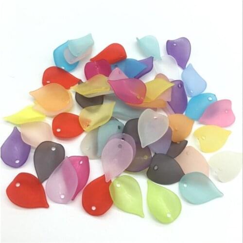 50pcs/lot new acrylic frosted flower petal beads connectors for diy fashion earrings hairpin headdress jewelry accessories
