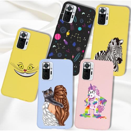 TPU Case For Xiaomi Redmi Note 10 Pro Case Cover Silicone Candy Cute For Xiomi Redmi Note 10Pro Case Bumper Unicorn Fashion Girl