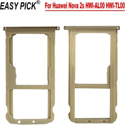For Huawei Nova 2s HWI-AL00 HWI-TL00 SIM Card Tray Micro SD Card Adapter Holder Socket Tray Reader Repair Part