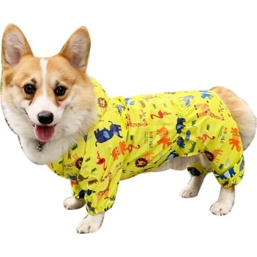 Dog Raincoat Jumpsuit Waterproof Clothing for Dog Rain Jacket Schnauzer Pug French Bulldog Welsh Corgi Clothes Pet Outfit