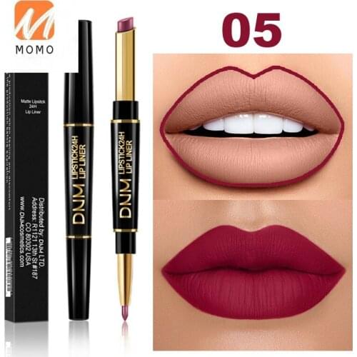 Double-Headed Lip Liner Lipstick Beginner Waterproof and Durable Non-Marking Delineating Painting Lipstick Authentic