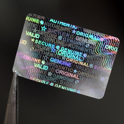 20x30mm Hologram Laser Holographic Sticker Label GENUINE AUTHENTIC ORIGINAL VALID SICHER SECURE Security sticker for package